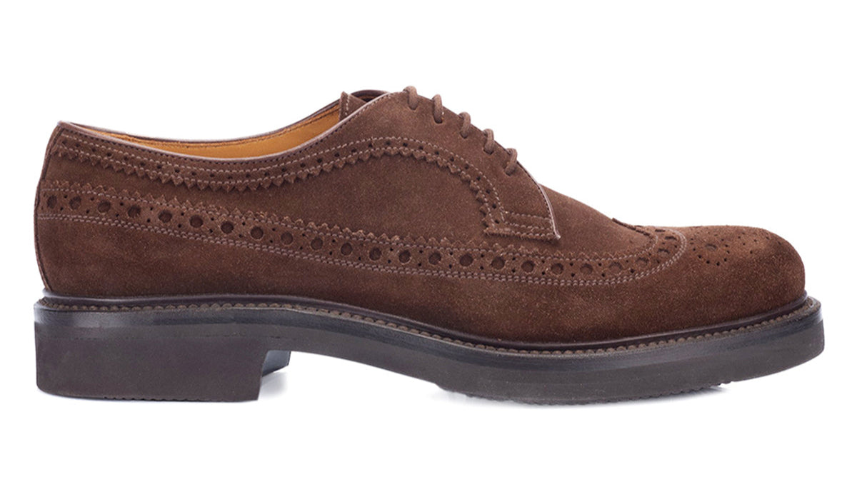 1181 Ettore Derby Brogue Suede Leather Brown