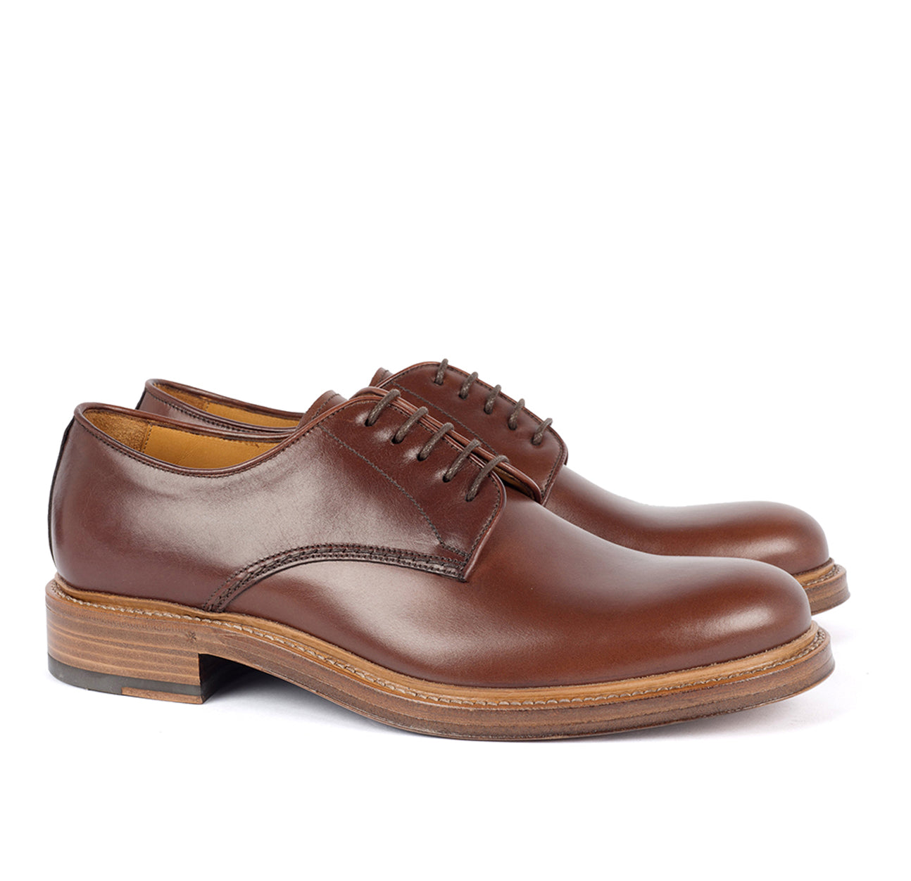 1160 Ettore Derby Calfskin Leather Brown
