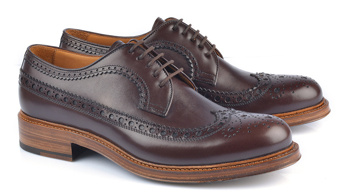 1161 Ettore Derby Brogue Calfskin Leather Brown