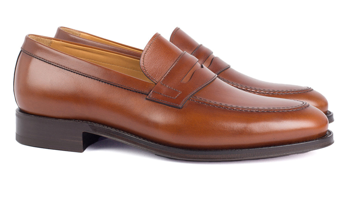703 Enzo Penny Loafer Calfskin Leather Cognac