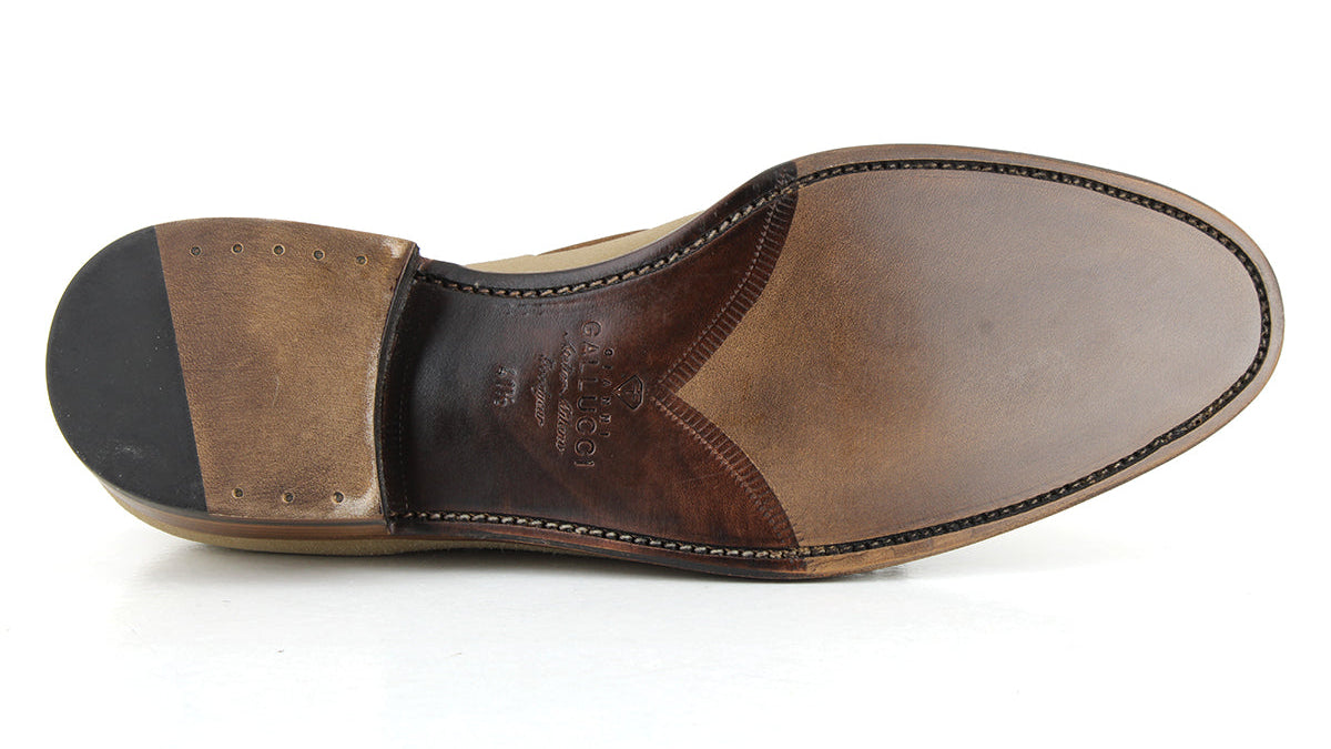 701 Enzo Tassels Loafer <br> Suede Leather Milkshake