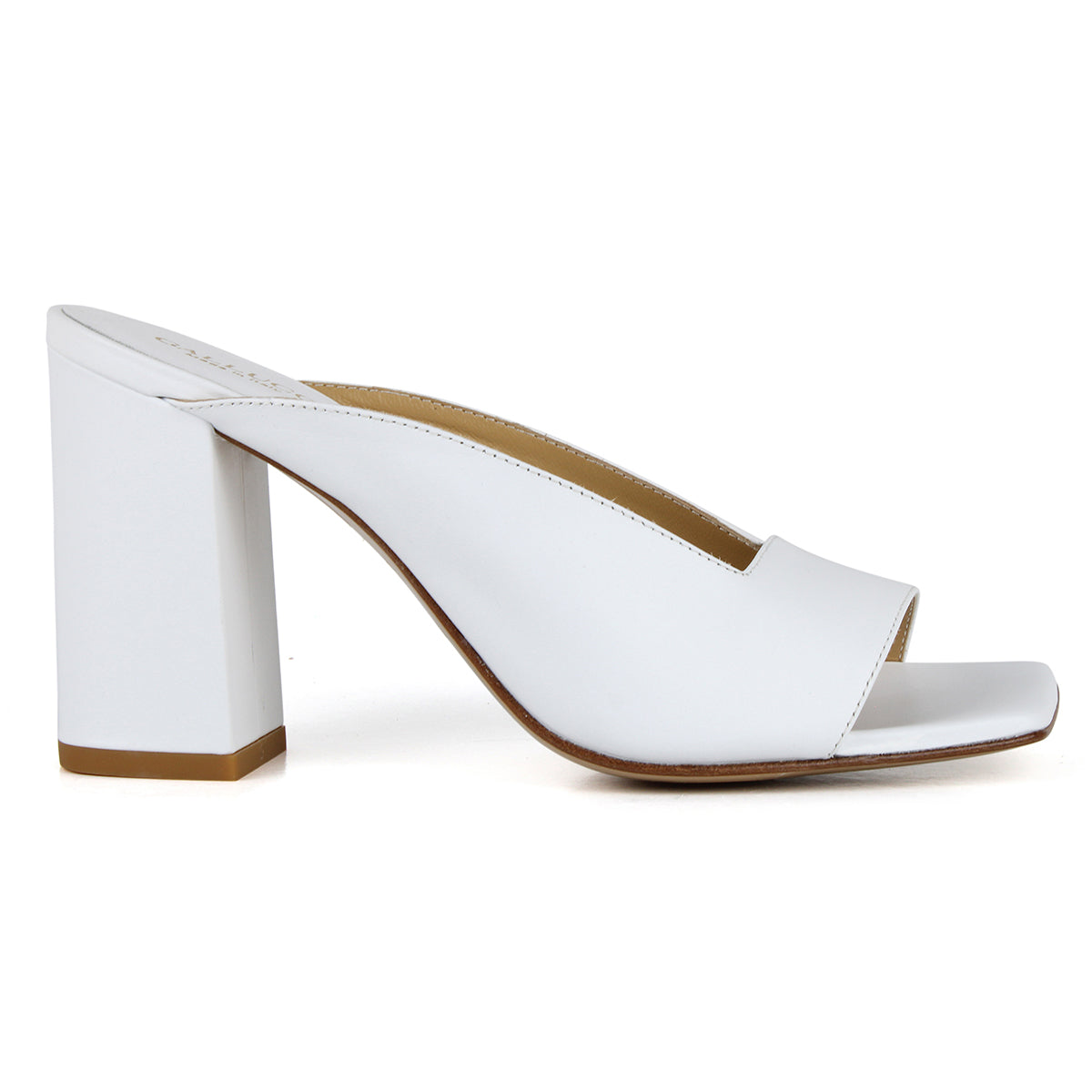 Sandal open toe in white calfskin