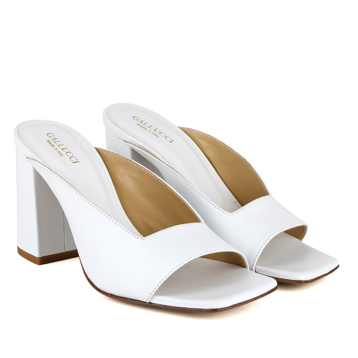Sandal open toe in white calfskin