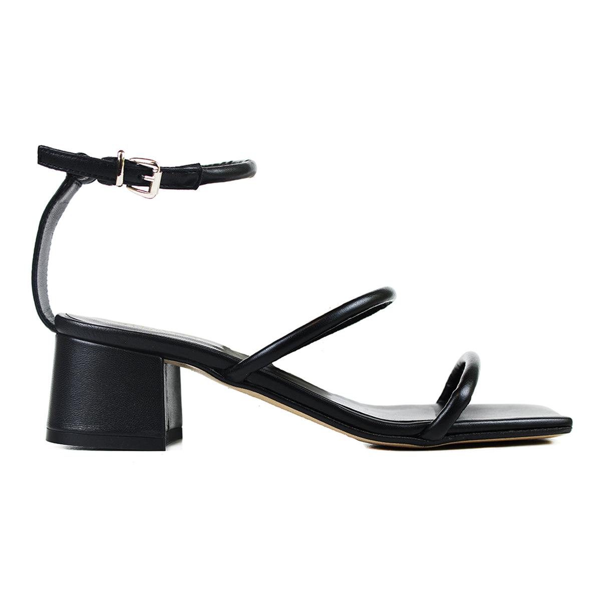 Black leather sandal