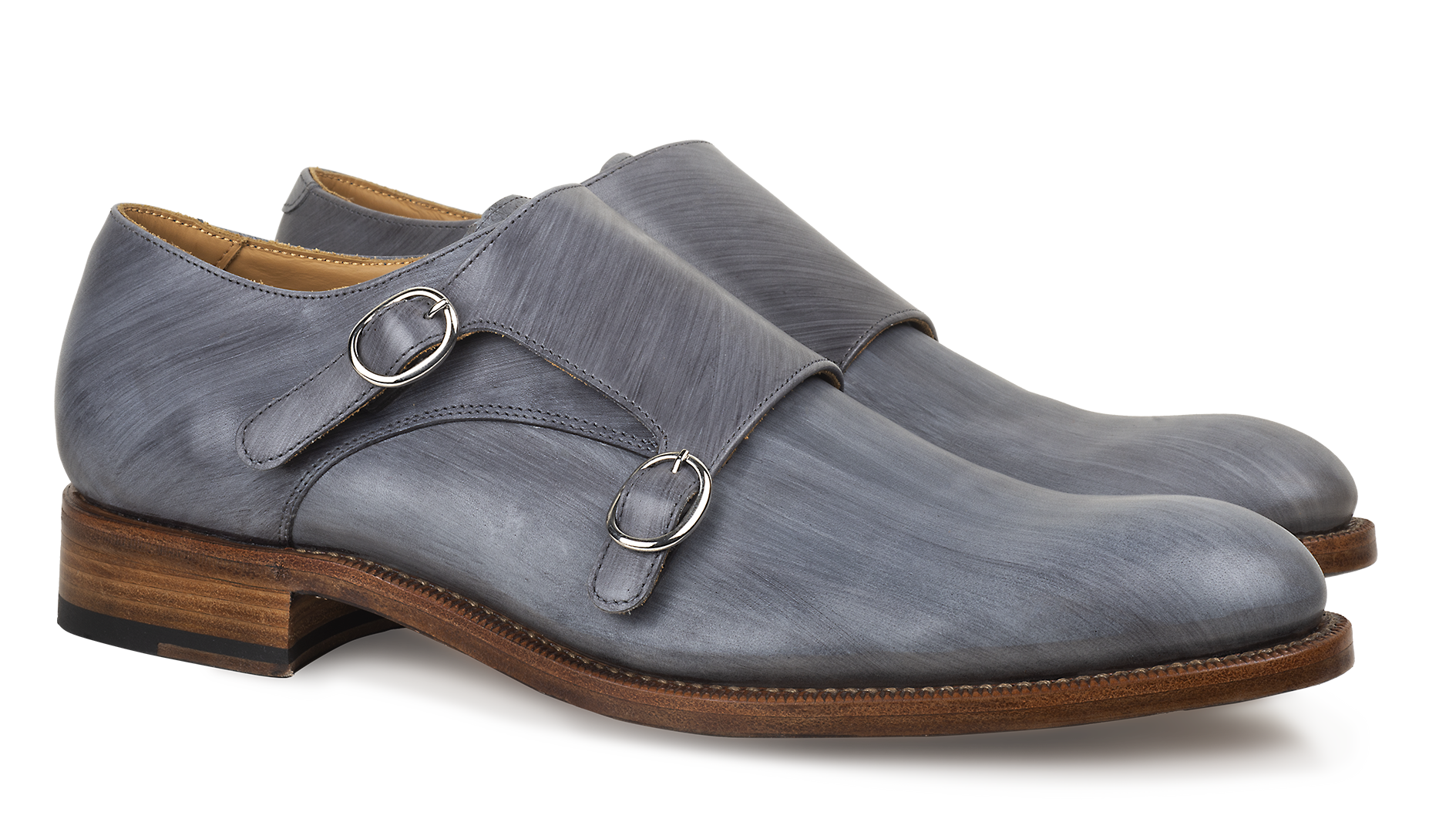 Double Monk 043 Grey  - Goodyear welted
