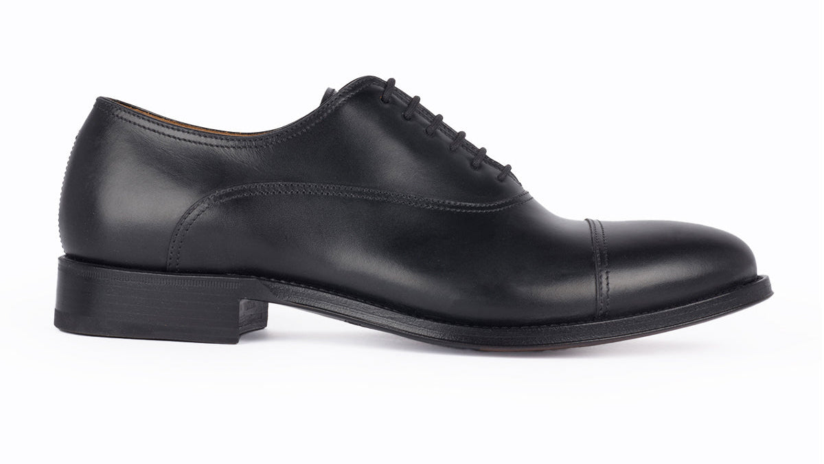 1207 Rossano Oxford <br> Calfskin Leather Black